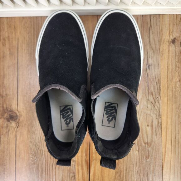 Vans Asher Mid Womens Sz 8 Black Suede Pull On Chelsea Ankle Sneaker Boots Shoes - Picture 5 of 9